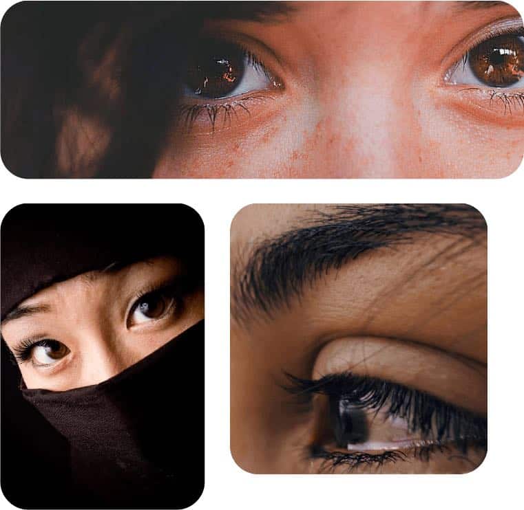 Collage de ojos de mujeres