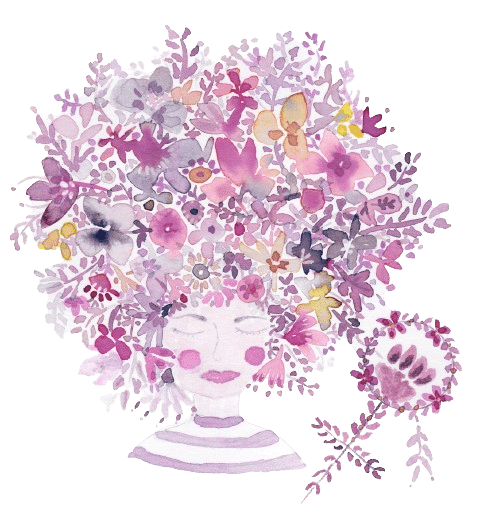 Mujer con adornos florares